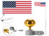 25ft Solemn Outdoor Decoration Sectional Halyard Pole US America Flag Flagpole Kit 19630625