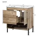 30" Modern Wood Fixture Bathroom Vanity, Bathroom with Sliding Drawer, Bathroom Storage N710P247136P