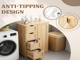 Natural wood color, MDF with melamine veneer, 56*30*80cm, 4 drawers, 1 door, bathroom vanity 73377159