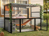 Wooden Catio Outdoor Cat Enclosure Large Cat House for Mulitiple Cats Walk ,Indoor 4 Tier Cat 31203530