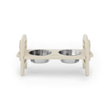Beige Adjustable Pet Bowl Travel Ready HDPE Durable Poly Lumber Recycled B195P214985