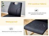 Black PU Dining Chair Set.Uniquely designed black dinings. PU material, paired with gold metal W2920P233520