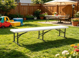 Plastic Folding Bench 6 ft 2 Pack, Portable Indoor/Outdoor Bench for Picnic, Party, Patio, Camping & 79841458
