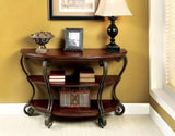 ZNTS Traditional Style Brown Cherry 1pc Sofa Table Open Bottom Shelf Ornate Design Living Room Furniture B011P184986