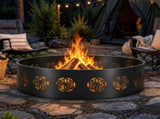 40in Fire Ring, Everlasting Flower Pattern, Round, Iron 47063093