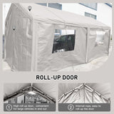 Carport, 1020 Heavy Duty Portable Carport Garage Tent for Outdoor Storage Shelter white W1350P176013