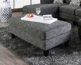 Contemporary Style Ottoman Gray Color Chenille 1pc Ottomans Living Room Furniture Plush Seat B011P305632