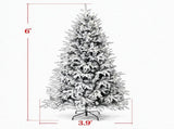 6ft Flocked Christmas Tree Hinged Design 2015 Tips 260 Warm White LEDs 39412533