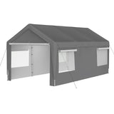 ZNTS Carport Canopy 10x20 FT Heavy Duty Boat Car Canopy Garage with Removable Sidewalls and Roll-up W1212141861