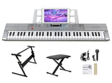 GEP-110 61 Key Lighting Keyboard with Piano Stand, Piano Bench, Built In 27709618