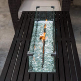 Fire Pit Table Wind Guard, 38.1 x 10.6 x 5.9 Inch Rectangular Glass Wind Guard, Clear Tempered Glass W944P160500