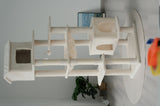 Beige Multi-Level Cat Tree with Unique Cat House, Hammock, Scratching Posts - Plush Cat Tower for W243P326764