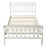 Wood Platform Bed Twin Bed Frame Panel Bed Mattress Foundation Sleigh Bed with WF192434AAK