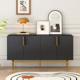 Modern Elegant 4-door Sideboard Gold Metal Handle Buffet Cabinet for Dining Room, Living Room, 38101165