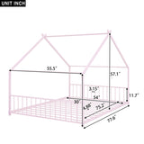 Full Size Metal House Bed, Pink MF305893AAH