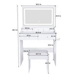 New Large Mirror Vanity Desk for Bed room , Modern Makeup Vanity Set with Power Outlet and Hair W509P339034