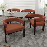 COOLMORE Modern Accent Chair Teddy Upholstered Armchair with Open Back 3 Legs Barrel Dining Chair W395P233458