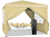 6.5X6.5FT Two Doors & Two Windows Practical Waterproof Right-Angle Folding Tent Khaki Color 15685159