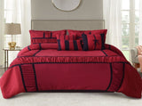 7 Piece Comforter Set Microfiber Ruffle and Patchwork Bedding set 25335050