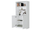 Zachary White 2-Door Bookcase B062P175158
