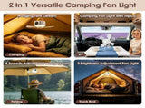 Multi-Mode Camping Fan Lantern Combo Adjustable Wind & Light Levels Timing Function, Dual Control 07290752