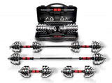 66Lbs Adjustable Dumbbell Set With 3 in 1 Dumbbell Barbell Metal Connecting Rod, Chromed Weights, 79213288