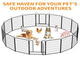 Dog Playpen 40 Inch, 16 Panels Heavy Duty Metal Pet Exercise Pen Indoor Outdoor Fence Panels W2887P314281