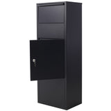 ZNTS Large Package Delivery Parcel Mail Drop Box for Black, 10.5" x 15.5" x 41.30",with Lockable Storage W46567481