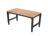 48" Heavy-Duty Adjustable Workbench, Rubber Wood Shop Table with Rubber Pads, over 2000 Lbs Capacity 44033289