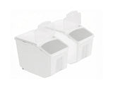 2 x 15L Ingredient Storage Bin, Dispenser Container Set with Measuring Cups, Attachable Casters & 15529913