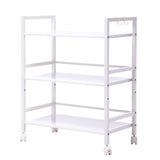 ZNTS Widen 3 Tiers Multi-functional Storage Cart Ivory White 09833903