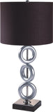 ONE PAIR OF 29"H SILVER 3-RING WITH OUTLET TABLE LAMP B080P334831