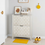 31.5 Inch Retro White Shoe Storage, Mid-Century Vintage Freestanding Shoe, Shoe W1706P311100
