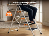 Step Ladder,Folding Step Stools 330 lbs Capacity, 2-Inch Thin for Storage, Anti-Slip Pedals & 50266913