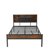 ZNTS Bed Frame with Storage Headboard/USB Charging Station,Metal Platform Bed Frame Full Size No Box W2151130480