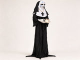 5.3 FT Life Size Halloween Animated Nun Prop with Flickering LED Candle, Freestanding Scary Sister 49120155