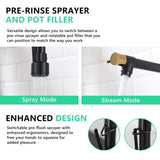Commercial Kitchen Faucet with Pull Down Sprayer, Single Handle Single Lever Kitchen Sink Faucet W1932P149180