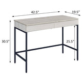 Natural and Black Writing Desk with 2 Drawers B062P184551