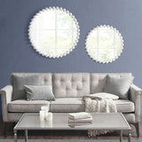 Beaded Round Wall Mirror 36"D B03599373