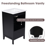 20" Bathroom Vanity with Sink, Bathroom Cabinet with A Door, Door Shelf Storage and Adiustable Foot N725P192821B