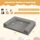 ZNTS 36" Orthopedic Dog Bed,Egg-Foam Dog Crate Bed with 3-Side Bolster and Removable Washable Bed 18758361