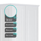 Storage Cabinet with Two Doors for Bathroom, Office, Adjustable Shelf, MDF Board, White WF323346AAK
