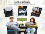 Outdoor Patio Loveseat Black Wicker 2-Seat Patio Conversation Set with Cushions & 68611685