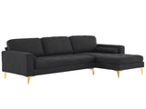 218*141*87cm Burlap Diamond Electroplated Gold Trident Legs Three Seats With Footstool Indoor 68589362
