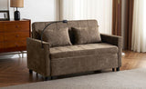 56.9" Loveseat Sofa Pull-out Sofa Bed Sleeper Sofa with a Reversible Backrest Cushion, Side Pockets, N719P208853D