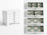 Wood Jewelry Chest Modern White Tabletop Storage with 4 Drawers for Women 95518715