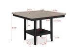 1pc Contemporary Transitional Counter Height Dining Table with 20-Inch Lazy Susan Light Gray B011P160139