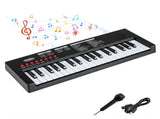 Black 37 Keys Kids Electronic Keyboard with Microphone, 8 Tones & 8 Rhythms Piano Toy for Ages 3 73169368