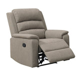 ZNTS Modern Light Brown Color Burlap Fabric Recliner Motion Recliner Chair 1pc Couch Manual Motion Living B011133824