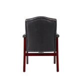 ZNTS Leather Reception Guest Chairs W/Padded Seat and Arms Ergonomic Mid-Back Office Executive Side Chair W133356881